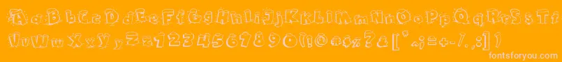 Maple3Cartoon-Schriftart – Rosa Schriften auf orangefarbenem Hintergrund