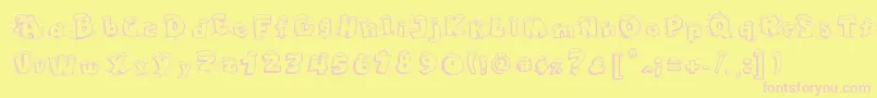 Maple3Cartoon Font – Pink Fonts on Yellow Background