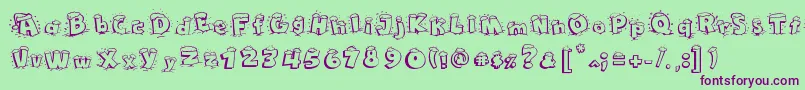 Maple3Cartoon Font – Purple Fonts on Green Background