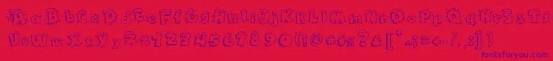 Maple3Cartoon-Schriftart – Violette Schriften auf rotem Hintergrund