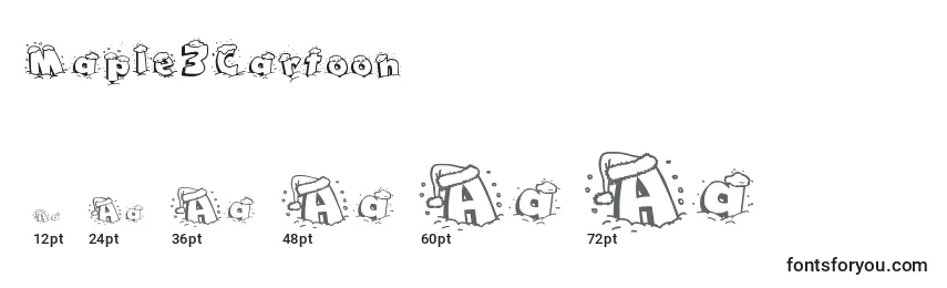 Maple3Cartoon-fontin koot