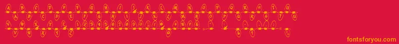 Christmas Lights Outdoor Font – Orange Fonts on Red Background