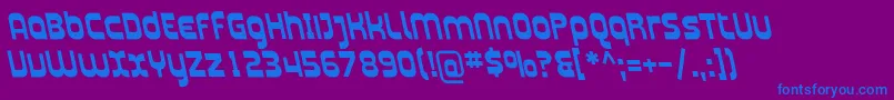 PlasmaticaRevBoldItalic-fontti – siniset fontit violetilla taustalla