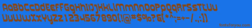 PlasmaticaRevBoldItalic Font – Brown Fonts on Blue Background