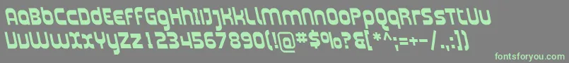 フォントPlasmaticaRevBoldItalic – 灰色の背景に緑のフォント