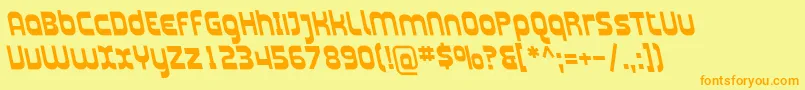 PlasmaticaRevBoldItalic Font – Orange Fonts on Yellow Background
