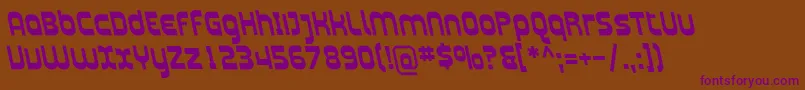 フォントPlasmaticaRevBoldItalic – 紫色のフォント、茶色の背景