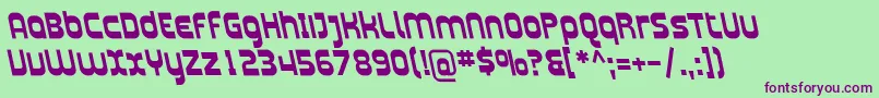 PlasmaticaRevBoldItalic-Schriftart – Violette Schriften auf grünem Hintergrund
