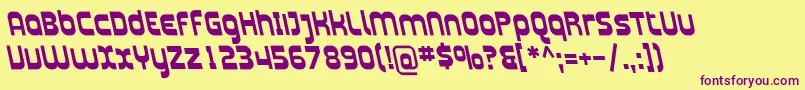 フォントPlasmaticaRevBoldItalic – 紫色のフォント、黄色の背景