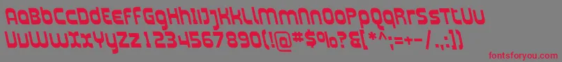 フォントPlasmaticaRevBoldItalic – 赤い文字の灰色の背景