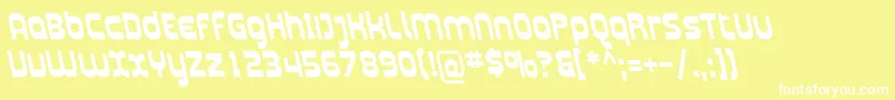 PlasmaticaRevBoldItalic Font – White Fonts on Yellow Background