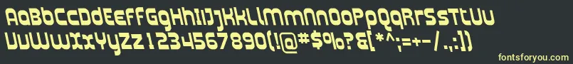 PlasmaticaRevBoldItalic Font – Yellow Fonts on Black Background