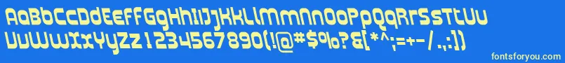 PlasmaticaRevBoldItalic-fontti – keltaiset fontit sinisellä taustalla