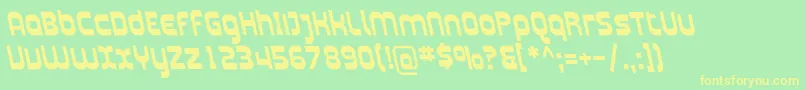 PlasmaticaRevBoldItalic Font – Yellow Fonts on Green Background