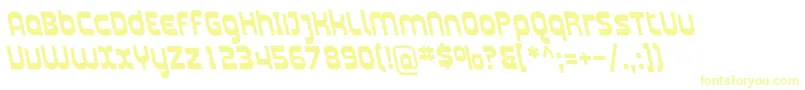 PlasmaticaRevBoldItalic-Schriftart – Gelbe Schriften auf weißem Hintergrund