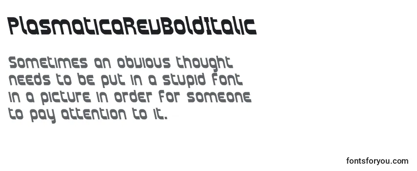 Review of the PlasmaticaRevBoldItalic Font