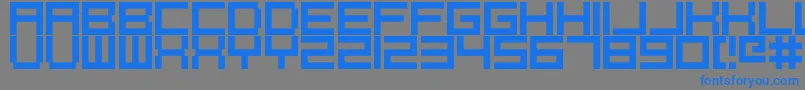 フォントPixelcaps – 灰色の背景に青い文字