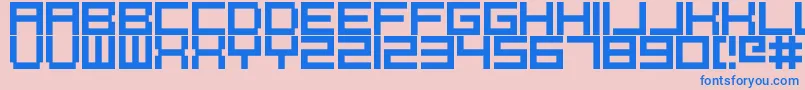 Pixelcaps Font – Blue Fonts on Pink Background