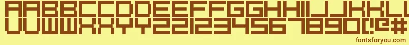 Pixelcaps Font – Brown Fonts on Yellow Background