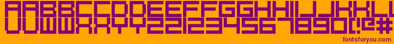 Pixelcaps Font – Purple Fonts on Orange Background