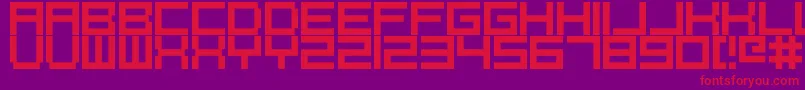 Pixelcaps Font – Red Fonts on Purple Background