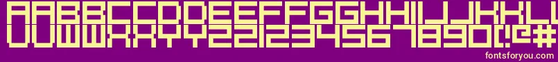 Pixelcaps Font – Yellow Fonts on Purple Background