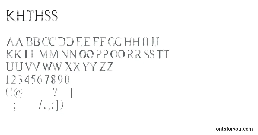 A fonte KhTHss – alfabeto, números, caracteres especiais