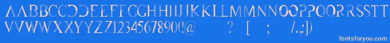 KhTHss Font – Pink Fonts on Blue Background