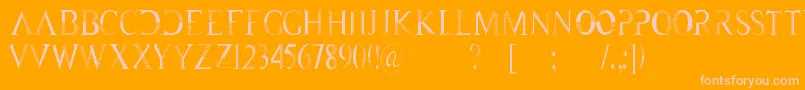 KhTHss Font – Pink Fonts on Orange Background