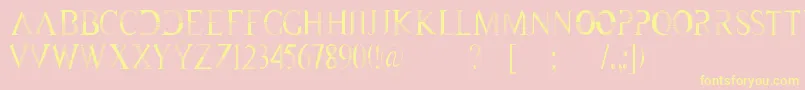 KhTHss Font – Yellow Fonts on Pink Background