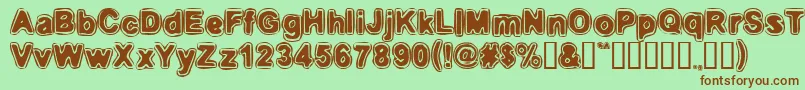 EmbryonicInside Font – Brown Fonts on Green Background