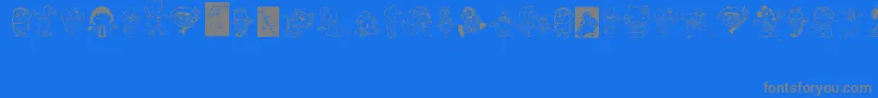 Cartoon1994-Schriftart – Graue Schriften auf blauem Hintergrund