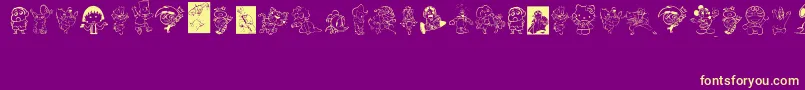 Cartoon1994 Font – Yellow Fonts on Purple Background