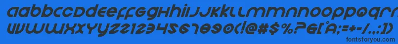 Echostationsuperital Font – Black Fonts on Blue Background