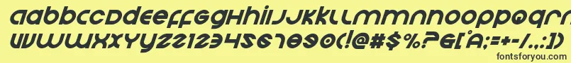 Echostationsuperital Font – Black Fonts on Yellow Background