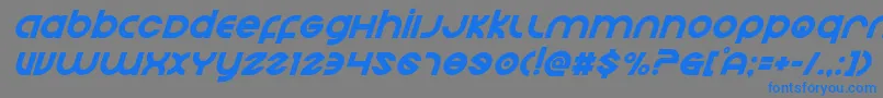 フォントEchostationsuperital – 灰色の背景に青い文字