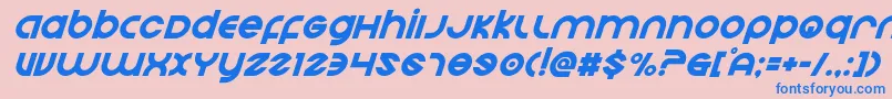 Echostationsuperital Font – Blue Fonts on Pink Background