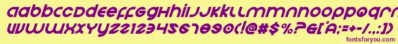 Echostationsuperital Font – Purple Fonts on Yellow Background