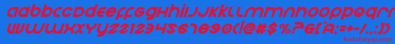 Echostationsuperital Font – Red Fonts on Blue Background