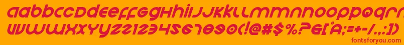 Echostationsuperital Font – Red Fonts on Orange Background