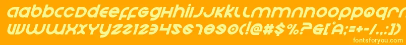Echostationsuperital Font – Yellow Fonts on Orange Background