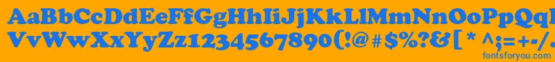 Agccr-Schriftart – Blaue Schriften auf orangefarbenem Hintergrund