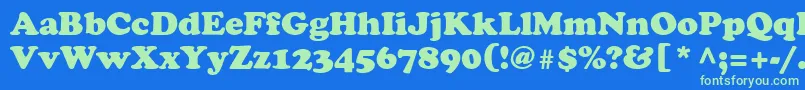 フォントAgccr – 青い背景に緑のフォント