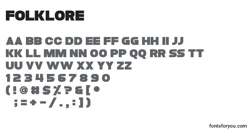Folklore Font – alphabet, numbers, special characters