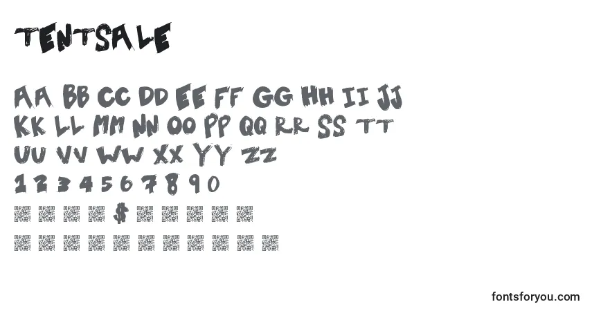 Tentsaleフォント–アルファベット、数字、特殊文字