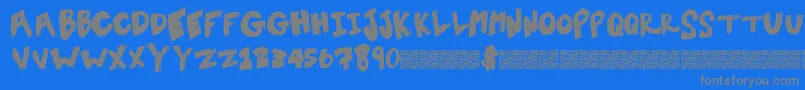 フォントTentsale – 青い背景に灰色の文字