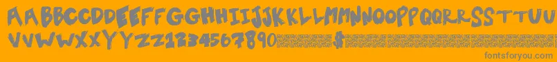 Tentsale-fontti – harmaat kirjasimet oranssilla taustalla