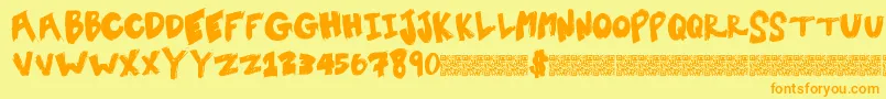 Tentsale Font – Orange Fonts on Yellow Background