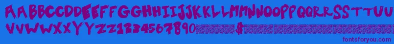 Tentsale Font – Purple Fonts on Blue Background
