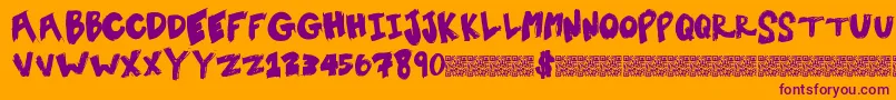 Tentsale Font – Purple Fonts on Orange Background